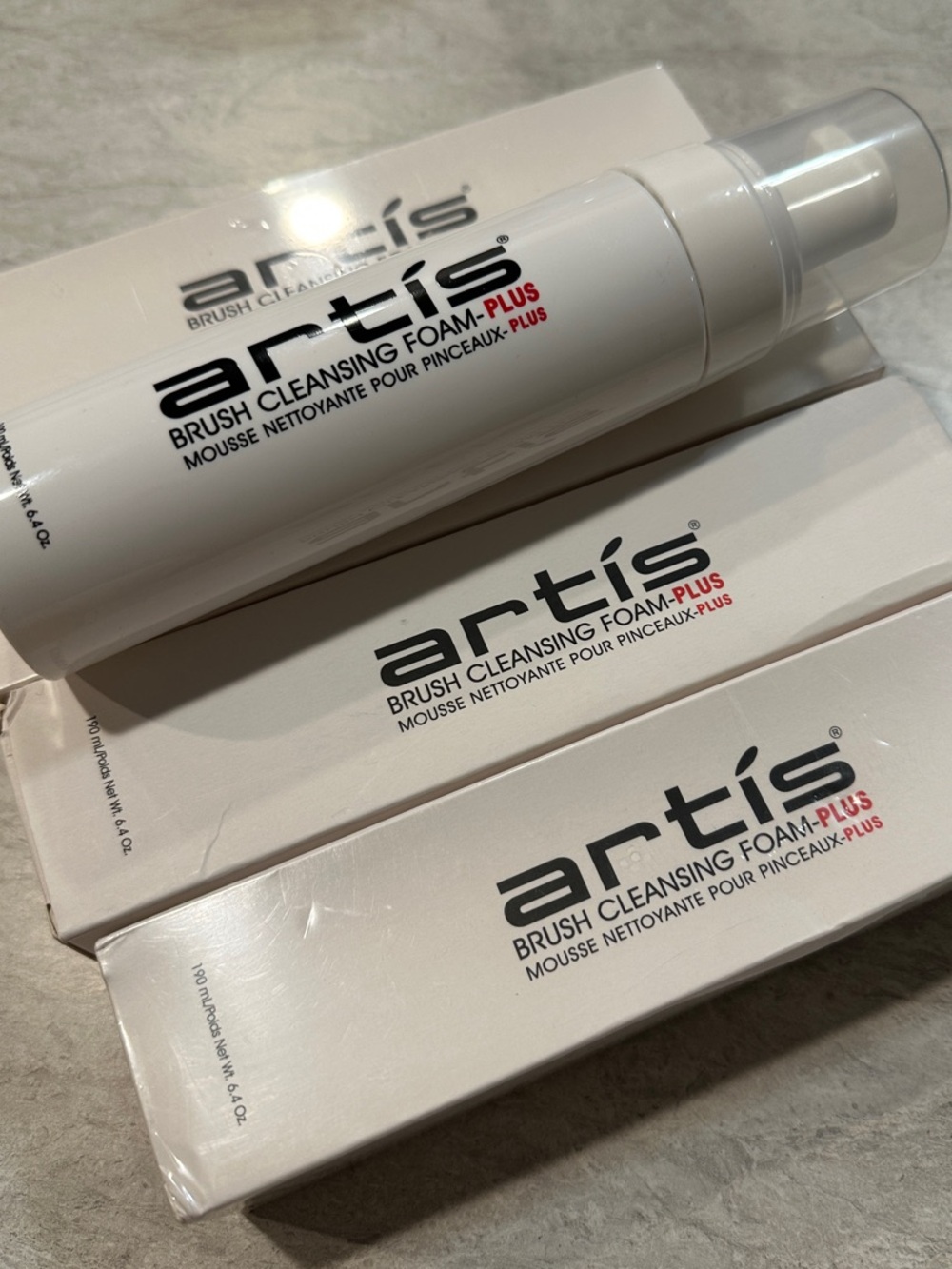artis Brush Cleansing Foam Plus — White Pump Bottle